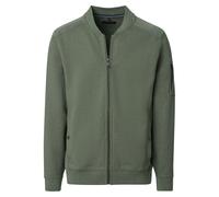 Sweatjacke CASAMODA "CASAMODA Sweatjacke uni", Herren, Gr. L, grün, 74% Baumwolle, 23% Polyester, 3% Elasthan, Sweatjacken (26073140-L) grün