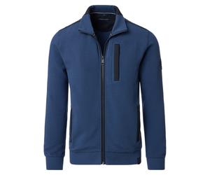 Sweatjacke CASAMODA "CASAMODA Sweatjacke uni", Herren, Gr. M, blau (175 aqua bis petrol), 95% Baumwolle, 5% Elasthan, Sweatjacken Sweatjacke (31080838-M) 175 aqua bis petrol