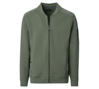 Sweatjacke CASAMODA "CASAMODA Sweatjacke uni", Herren, Gr. S, grün, 74% Baumwolle, 23% Polyester, 3% Elasthan, Sweatjacken Sweatjacke (26073140-S) grün