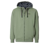 Sweatjacke CASAMODA "CASAMODA Sweatjacke uni", Herren, Gr. S, türkis, 60% Baumwolle, 40% Polyester, Sweatjacken Sweatjacke (16773335-S) türkis
