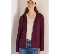 Sweatjacke CECIL, Damen, Gr. L (42), sweet grape rot, Sweatware, Obermaterial: 80% Baumwolle, 15% Polyester, 5% Elasthan, unifarben, regular fit normal, ohne Ausschnitt, Bündchen, Sweatjacken Sweatjac