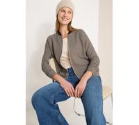 Cecil Sweatjacke Damen gestreift urban taupe Gr. L (42), Regular Fit, Rundhals