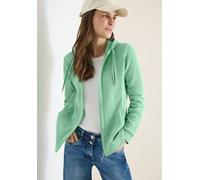 Sweatjacke CECIL, Damen, Gr. M (40), juicy lime, Web, 80% Baumwolle, 15% Polyester, 5% Elasthan, unifarben, comfort fit normal, ohne Ausschnitt, Bündchen, Sweatjacken Sweatjacke, mit Kapuze (82093845-