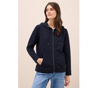 Sweatjacke CECIL, Damen, Gr. M40, blau (urban dunkelblau), Sweatware, 80% Baumwolle, 17% Polyester, 3% Elasthan, unifarben, comfort fit normal, ohne Ausschnitt, Bündchen, Sweatjacken Sweatjacke, mit K
