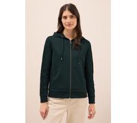 Sweatjacke CECIL, Damen, Gr. M40, ink grün, Sweatware, 97% Baumwolle, 3% Elasthan, unifarben, comfort fit normal, ohne Ausschnitt, Bündchen, Sweatjacken Sweatjacke, mit Kapuze (66674228-M) ink grün
