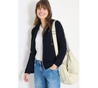 Cardigan CECIL, Damen, Gr. S (38), universal blau, Web, 80% Baumwolle, 15% Polyester, 5% Elasthan, unifarben, comfort fit normal, ohne Ausschnitt, Bündchen, Strickjacken, mit Kapuze (91930252-S) unive