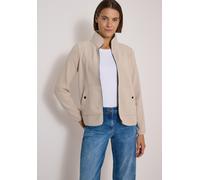 Sweatjacke CECIL, Damen, Gr. XL (44), beige (powder beige), Fleece, Sweatware, Außenmaterial: 100% Polyester. Innenmaterial: 94% Polyester, 6% Elasthan, unifarben, comfort fit normal, hoch geschlossen