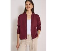 Sweatjacke CECIL, Damen, Gr. XL (44), rot (rot wine), Sweatware, 78% Baumwolle, 18% Polyester, 4% Elasthan, unifarben, comfort fit normal, Rundhals, Bündchen, Sweatjacken Sweatjacke, mit Tunnelzug am