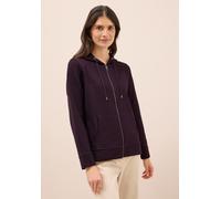 Sweatjacke CECIL, Damen, Gr. XL44, rot (eggplant rot), Sweatware, 80% Baumwolle, 17% Polyester, 3% Elasthan, unifarben, comfort fit normal, ohne Ausschnitt, Bündchen, Sweatjacken Sweatjacke, mit Kapuz