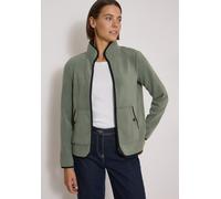 Sweatjacke CECIL, Damen, Gr. XS (36), grün (shadow khaki), Fleece, Sweatware, Außenmaterial: 100% Polyester. Innenmaterial: 94% Polyester, 6% Elasthan, unifarben, comfort fit normal, hoch geschlossene
