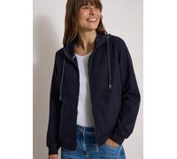 Sweatjacke CECIL, Damen, Gr. XXL (46), blau (urban dunkelblau), Sweatware, 95% Baumwolle, 5% Elasthan, unifarben, comfort fit normal, ohne Ausschnitt, Rippbündchen, Sweatjacken Sweatjacke, mit Kapuze