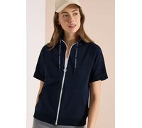Cecil Damen Kurzarm Sweatjacke mit Zipper in Blau, Gr: XXL