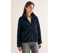 Sweatjacke CECIL, Damen, Gr. XXL (46), urban dunkelblau, Sweatware, 100% Polyester, animal-print, normal normal, hoch geschlossener Ausschnitt, eingefasste Kante, Sweatjacken Sweatjacke, mit Stehkrage