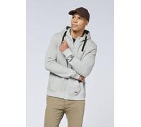 Sweatjacke CHIEMSEE, Herren, Gr. S (44/46), grau (neutral gray melange), 90% Baumwolle, 10% Polyester, meliert, ohne Ausschnitt, Rippbündchen, Sweatjacken Sweatjacke, - mit dezenter Logoapplikation an