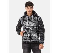 Cipo & Baxx Herren Sweatjacke Hoodie CL544 Schwarz - Stylischer Pullover im Modernen Casual Streetwear Stil mit Reißverschluss & Kapuze für Alltag Freizeit & Party - CL544 Schwarz L