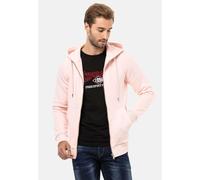 Sweatjacke CIPO & BAXX "Jacken", Herren, Gr. M, pink, 70% Baumwolle, 30% Polyester, unifarben, Basic, regular fit normal, Rippbündchen, Sweatjacken Sweatjacke, mit Kapuze, CL556 (88845943-M) pink