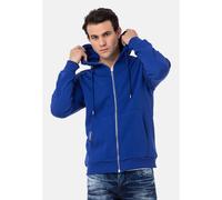 Sweatjacke CIPO & BAXX "Jacken", Herren, Gr. XXL, blau (saxeblau), 70% Baumwolle, 30% Polyester, unifarben, Basic, regular fit normal, Rippbündchen, Sweatjacken Sweatjacke, mit Kapuze, CL556 (54520517