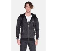 Sweatjacke CIPO & BAXX "Strickjacken", Damen, Gr. S, schwarz, 100% Baumwolle, meliert, regular fit normal, Raglanärmel Rippbündchen, Sweatjacken Sweatjacke, mit Kunstlederapplikationen, CL-251 (922741