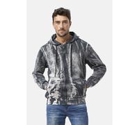 Sweatjacke CIPO & BAXX "Sweatjacke", Herren, Gr. L, anthrazit, 100% Baumwolle, bedruckt, regular fit normal, Sweatjacken Sweatjacke, mit Kaputze (73949467-L) anthrazit