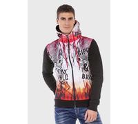 Sweatjacke CIPO & BAXX "Sweatjacken", Damen, Gr. S, schwarz, 70% Baumwolle, 30% Polyester, bedruckt, regular fit normal, Raglanärmel, Sweatjacken Sweatjacke, mit coolem Print (30434613-S) schwarz