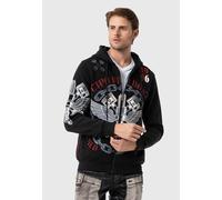 Sweatjacke CIPO & BAXX "Sweatjacken", Herren, Gr. S, schwarz, 70% Baumwolle, 30% Polyester, bedruckt, regular fit normal, Raglanärmel, Sweatjacken Sweatjacke, mit Print auf Front- und Rückseite (38132