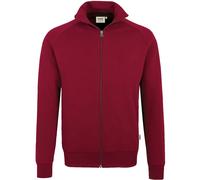 HAKRO 606 Comfort Fit Sweatjacke weinrot, Einfarbig