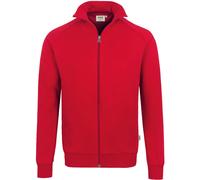 HAKRO 606 Comfort Fit Sweatjacke rot, Einfarbig