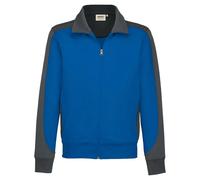 HAKRO 477 Comfort Fit Sweatjacke royal/anthrazit, Zweifarbig