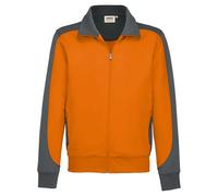 HAKRO 477 Comfort Fit Sweatjacke orange/anthrazit, Zweifarbig