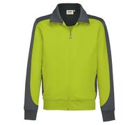 HAKRO Sweatjacke Contrast Mikralinar® 477, kiwi/anthrazit, Größe 4XL (Outdoorkleidung & Freizeitkleidung)