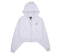 Sweatjacke CONVERSE "WOMEN'S CONVERSE RETRO FULL-ZIP HOODIE", Damen, Gr. XL, grau (light retro erdgrau trail), Sweatware, Obermaterial: 80% Baumwolle, 20% Polyester, meliert, lässig geschnitten, hoch 