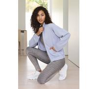 Sweatjacke COPENHAGEN STUDIOS, Damen, Gr. 44/46, blau (hellblau), Sweatware, Obermaterial: 54% Modal, 40% Polyester, 6% Elasthan, unifarben, bequem hüftlang, elastischer Bund, Sweatjacken Sweatjacke,