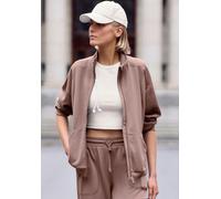 Sweatjacke COPENHAGEN STUDIOS, Damen, Gr. 44/46, braun, Sweatware, Obermaterial: 54% Modal, 40% Polyester, 6% Elasthan, unifarben, normal, ohne Ausschnitt, elastischer Bund, Sweatjacken (25339034-44)