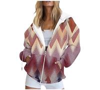 Sweatjacke Damen Hoodie Kapuzenpullover Reissverschluss Sweatshirt Jacke Casual Langarm Übergangsjacke Kapuzenjacke mit Blumendruck Full Zip Hoodie Sweatshirt Loose Sweatshirtjacke Pullover