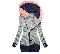 Sweatjacke Damen Hoodie Kapuzenpullover Reissverschluss Sweatshirt Jacke Taschen Langarm Übergroße Kapuzen Atmungsaktiv Übergangsjacke Kapuzenjacke für Herbst Winter