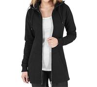 Sweatjacke Damen Lang - Übergangsjacke Mit Kapuze Reißverschluss Fleecejacke Oversized Kapuzenjacke Zip Hoodie Jacke Strickjacke Sweatshirt Fleecemantel Longjacke Langarm Winterjacke Kapuzenpullover