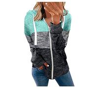 Sweatjacke Damen Mit Kapuze - Sportjacke Damen Dünn Leicht Kapuzenjacke Kapuzenpullover Vintage Oversize Sweatjacke Sweatshirt College Jacke Übergangsjacke Zip Hoodie Hoody Mit Kapuze Laufjacke