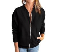 Sweatjacke Damen Weiss Ohne Kapuze: Kapuzenjacke Damen Langarm Kapuzenpullover Hoodie Sweatshirt Mit Kapuze Sportjacke Mit Reißverschluss Outdoor Fitness Training Jogging Sport Style Übergangsjacke