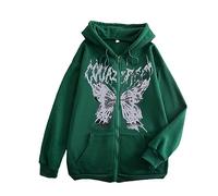 Sweatjacke Damen Y2K Hoodie Oversized Sweater Streetwear Teenager Mädchen Kleidung Oversize Pullover Große Größen Mit Kapuze Klamotten Tops Clothes Men 2000S Hoodies Zip Up Hoody L