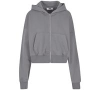 Sweatjacke DEF "DEF DEF Zip Hoodie", Damen, Gr. L, steel grau, 80% Baumwolle, 20% Polyester, unifarben, Sweatjacken Sweatjacke (25271732-L)