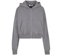 Sweatjacke DEF "DEF DEF Zip Hoodie", Damen, Gr. L, steel grau, 80% Baumwolle, 20% Polyester, unifarben, Sweatjacken Sweatjacke (25271732-L) steel grau