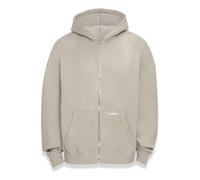 Sweatjacke DROPSIZE "Dropsize Herren Bazix Republiq Super Heavy Rib Zipper", Herren, Gr. M, pumicstone, 80% Baumwolle, 20% Polyester, unifarben, Sweatjacken Sweatjacke (89371718-M)