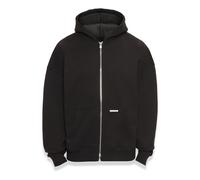 Sweatjacke DROPSIZE "Dropsize Herren Bazix Republiq Super Heavy Rib Zipper", Herren, Gr. XS, schwarz, 80% Baumwolle, 20% Polyester, unifarben, Sweatjacken Sweatjacke (20633821-XS) schwarz