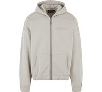 Sweatjacke DROPSIZE "Dropsize Herren Heavy Oversize HD Print Zip Hoodie", Herren, Gr. M, beige (stone), 70% Baumwolle, 30% Polyester, Rundhals, Sweatjacken Sweatjacke (84858722-M) stone