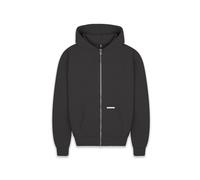Sweatjacke DROPSIZE "Dropsize Herren Super Heavy Blank Zip-Hoodie", Herren, Gr. M, schwarz (washedschwarz), 70% Baumwolle, 30% Polyester, unifarben, Rundhals, Sweatjacken Sweatjacke (60085803-M) washe