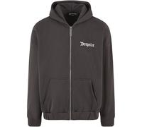 Sweatjacke DROPSIZE "Dropsize Herren Super Heavy Oversize Blank Zip Hoodie", Herren, Gr. M, schwarz (washedschwarz), 70% Baumwolle, 30% Polyester, Rundhals, Sweatjacken Sweatjacke (84262460-M) washeds