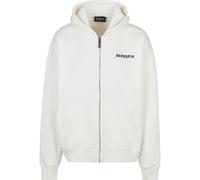 Sweatjacke DROPSIZE "Dropsize SUPER HEAVY OVERSIZE LOGO ZIP HOODIE", Herren, Gr. M, weiß (creamweiß), 70% Baumwolle, 30% Polyester, Rundhals, Sweatjacken Sweatjacke (91271018-M) creamweiß