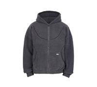 Sweatjacke DROPSIZE "Dropsize WAVY TEDDY ZIP HOODIE", Herren, Gr. S, steel grau, 100% Polyester, unifarben, Sweatjacken Sweatjacke (28906003-S)