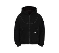 Sweatjacke DROPSIZE "Dropsize WAVY TEDDY ZIP HOODIE", Herren, Gr. XS, schwarz, 100% Polyester, unifarben, Rundhals, Sweatjacken Sweatjacke (31450201-XS) schwarz