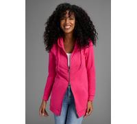 Sweatjacke FLASHLIGHTS, Damen, Gr. 44/46, pink, Interlock, Obermaterial: 95% Baumwolle, 5% Elasthan. Kapuzenfutter: 100% Baumwolle, unifarben, Basic, lässig geschnitten Po-bedeckend, Sweatjacken Sweat